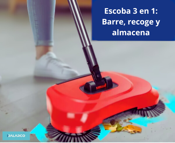 ESCOBA 3 EN 1: Barre, recoge y almacena